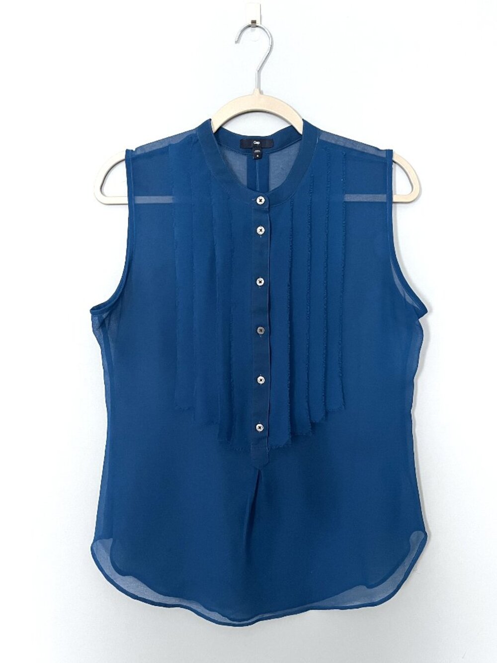 Gap Sheer Ruffle Top (Blue) M